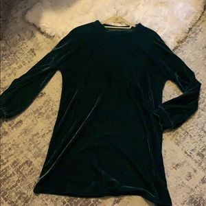 Green Velvet Shift Dress